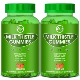 (2 Pack) Milk Thistle Gummies, Liver Cleanse Gummy, Organic Liver Detox Supplements For Men & Women - 60 Gummies
