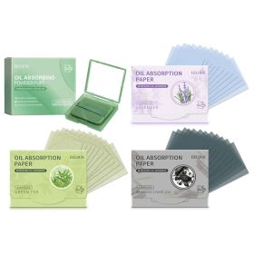 Portable Oil Absorbing Facepaper With Powder Mirror Face Oil Absorbing Paper Refreshing Oil Control Oil Removal Makeup