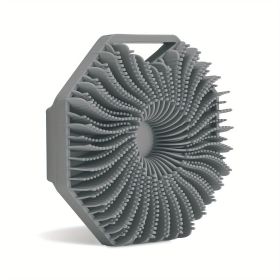 1pc Soft Silicone Body Brush Bath Body Brush, Massage Rubbing Device, Natural Bristle, Soft Scrubber, For Shower And Exfoliating