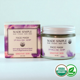 Spirulina Hemp Face Mask for Sensitive Skin - Organic, Vegan & Cruelty-free
