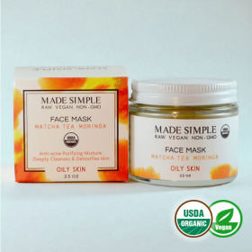 Matcha Tea Moringa Face Mask for Oily Skin - Organic, Vegan & Cruelty-free