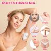 5 In 1 Electric Body Epilator Rechargeable Women's Grooming Kit Epilator Shaver Facial Brush Callus Remover 5-Point Massager with LED Light Display