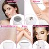 5 In 1 Electric Body Epilator Rechargeable Women's Grooming Kit Epilator Shaver Facial Brush Callus Remover 5-Point Massager with LED Light Display